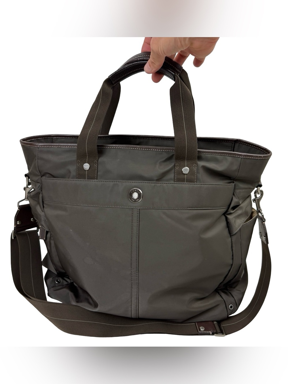 Coach Nylon Diaper Bag XL Organize Messenger Laptop Hand Book Diaper Bag